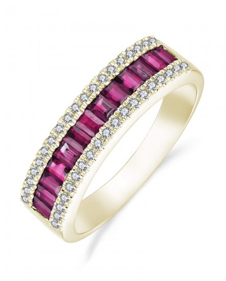 BAGUETTE COLORED STONE DIAMOND BAND (TR3394)